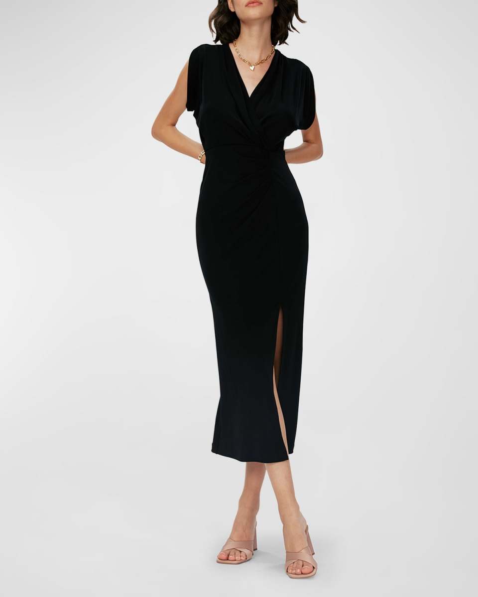 Williams Pleated Sleeveless Jersey Midi Dress