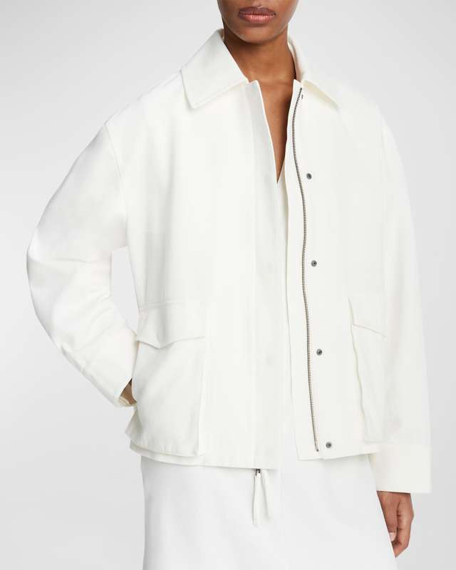 Utility Poplin Zip-Front Jacket