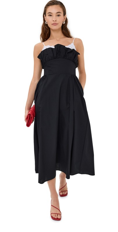 Kika Vargas Elisabeth Dress Black Cotton Black