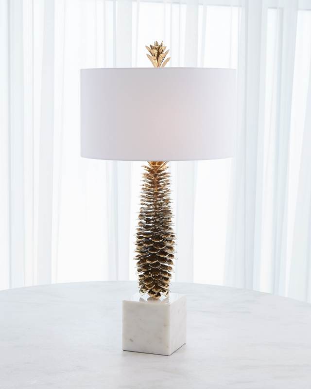 Brass Pinecone Table Lamp