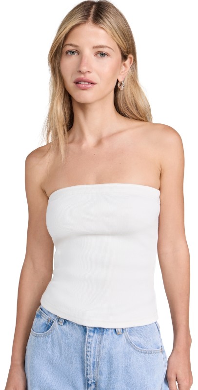 ABRAND Heather Icon Bandeau Top White Sand