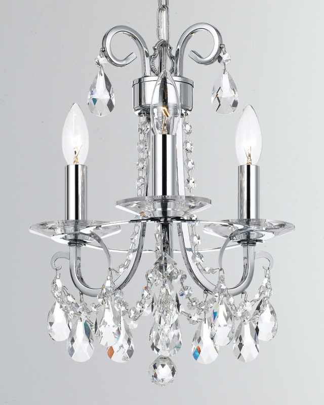 Othello 3-Light Clear Crystal Polished Chrome Mini Chandelier