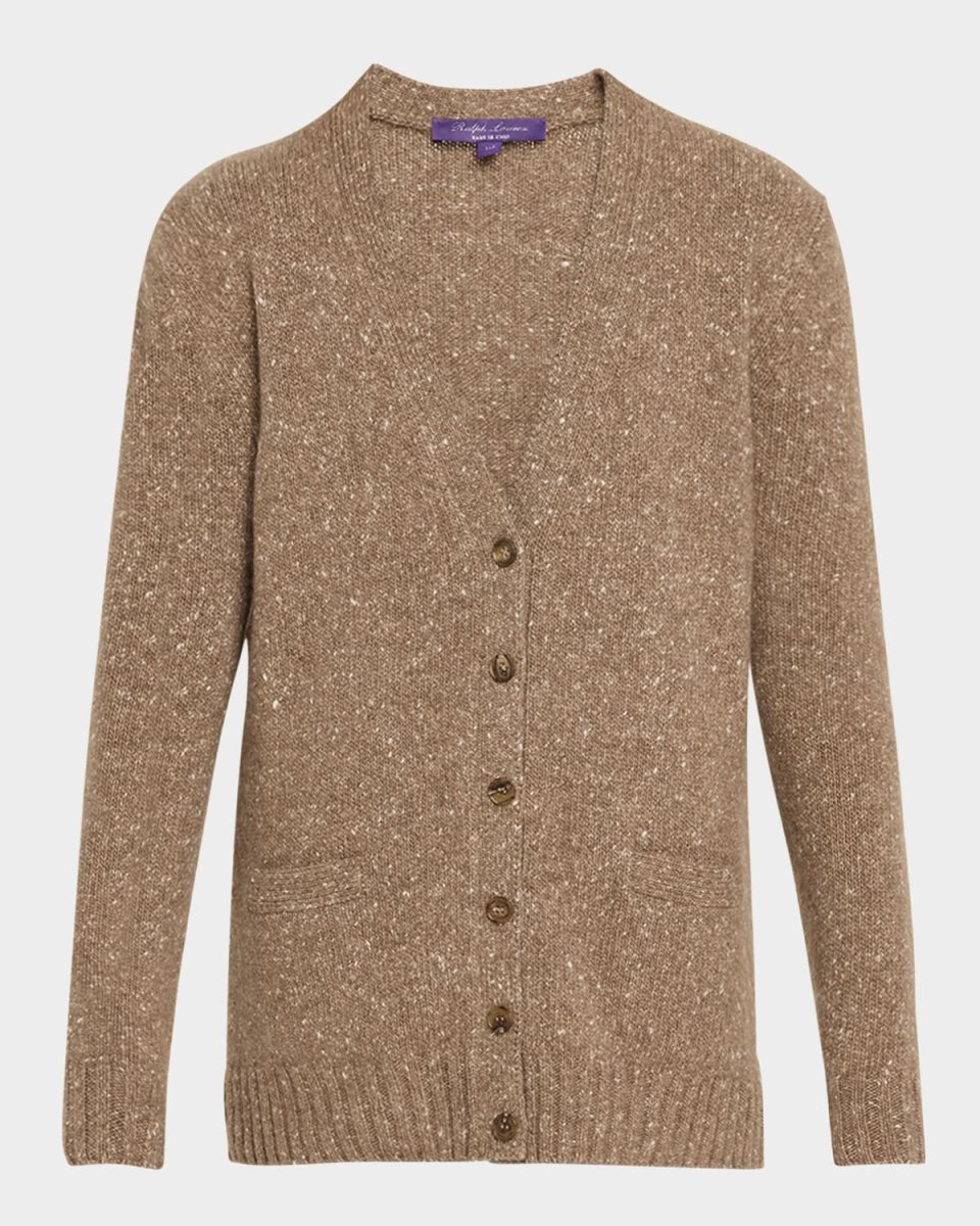 V-Neck Metallic Knit Cardigan