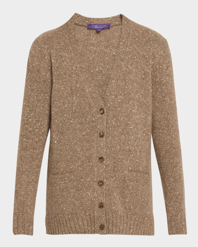 V-Neck Metallic Knit Cardigan