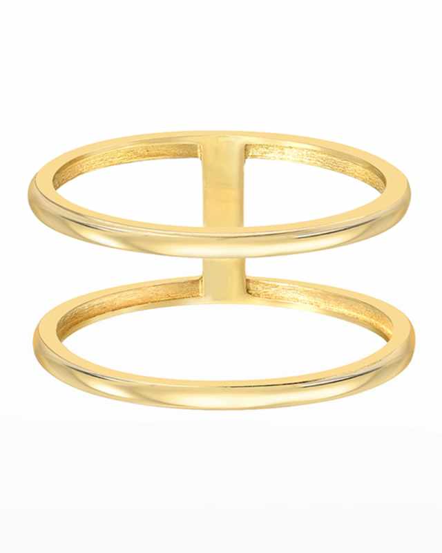 14k Gold Double Band Ring, Size
