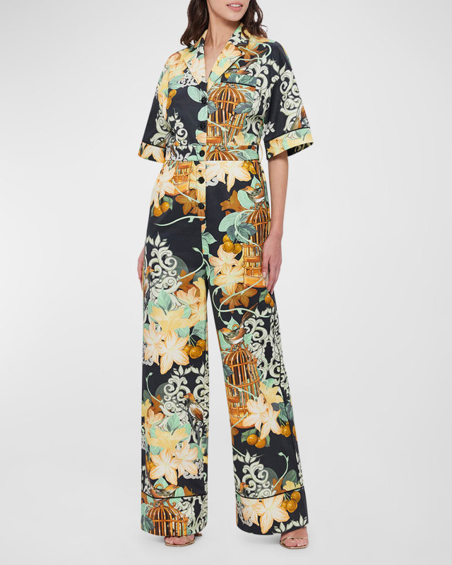 Jacie Floral-Print Straight-Leg Jumpsuit