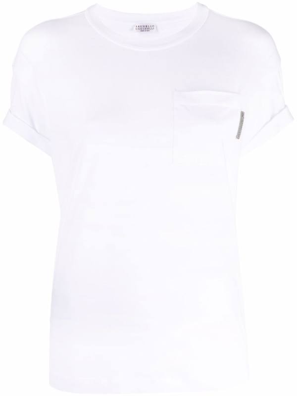 rolled sleeve crewneck T-shirt