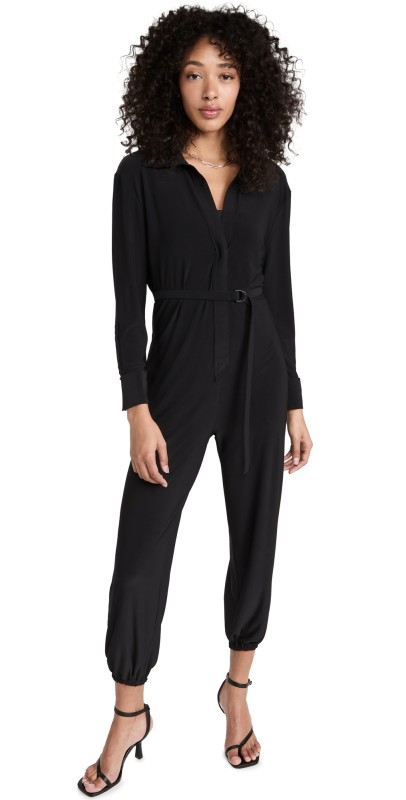 Norma Kamali Shirt Jog Jumpsuit Black