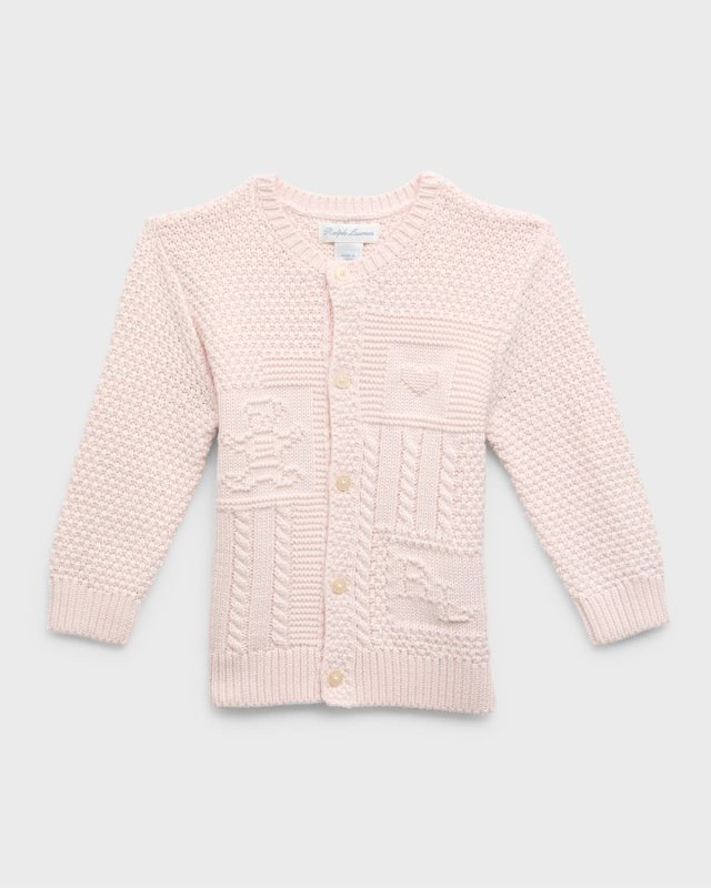 Girl's Cardigan W/ Bear Intarsia, Size 3M-24