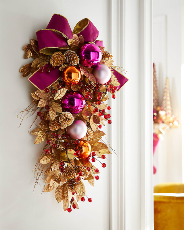 30" Bright Holiday Door Spray