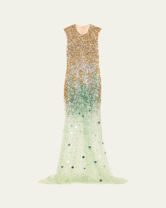 Olivia Ombre Sequined Trumpet Gown