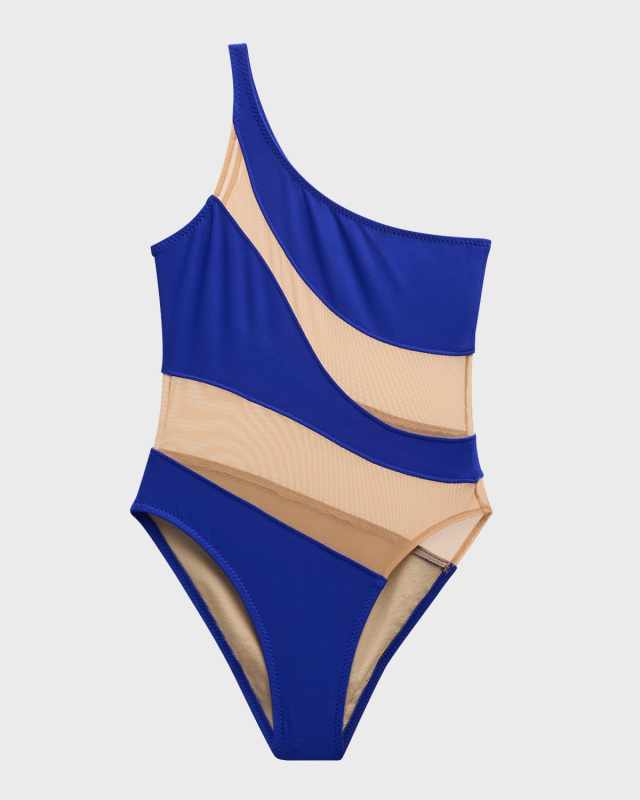 Snake Mesh One-Piece Swimsuit