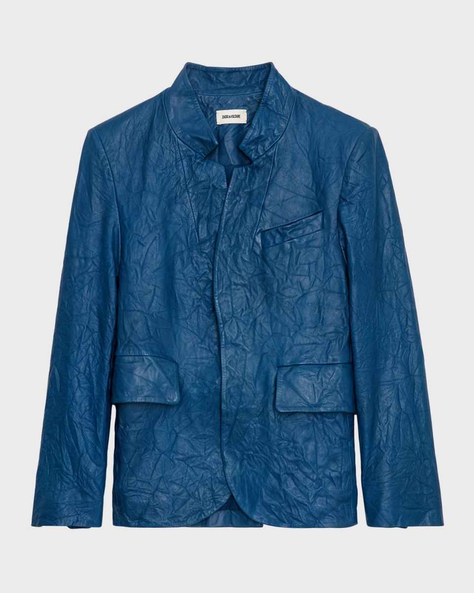 Verys Crinkled Leather Blazer