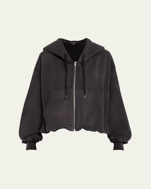 Zip-Front Balloon Hoodie