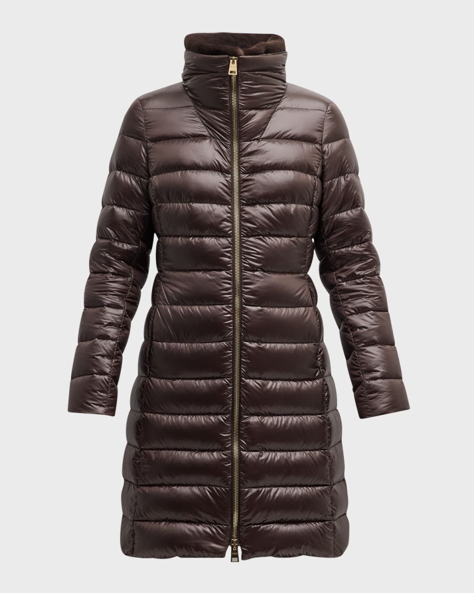 Faux Fur Ultralight Nylon Puffer Jacket