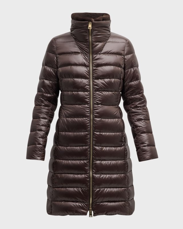 Faux Fur Ultralight Nylon Puffer Jacket