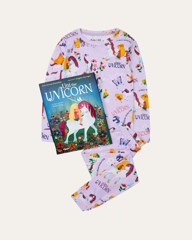 Kid's Uni the Unicorn Pajama & Book Gift Set, Size 2-6