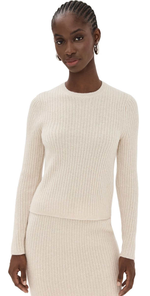 CO Ruched Knit Top Ivory