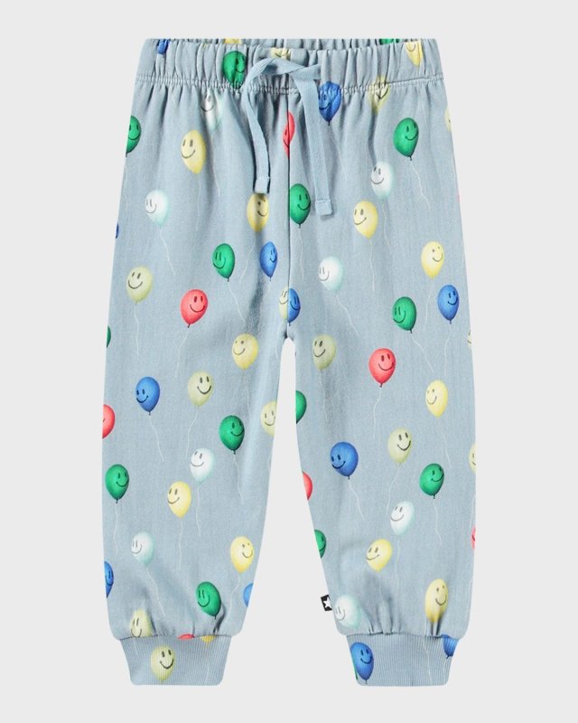 Boy's Simeon Balloon-Print Joggers, Size 3M-