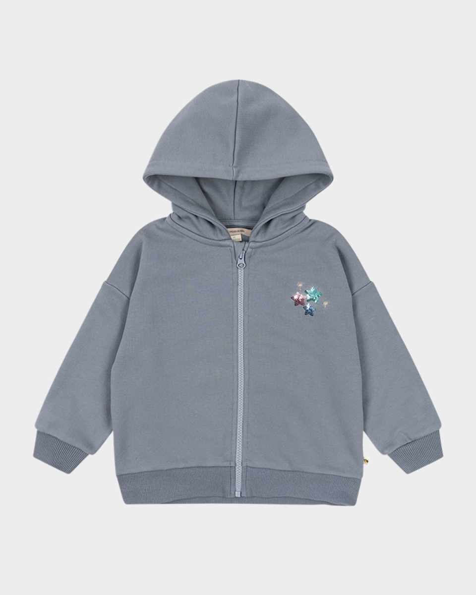 Girl's Lou Sequin Stars Hoodie, Size 9M-10