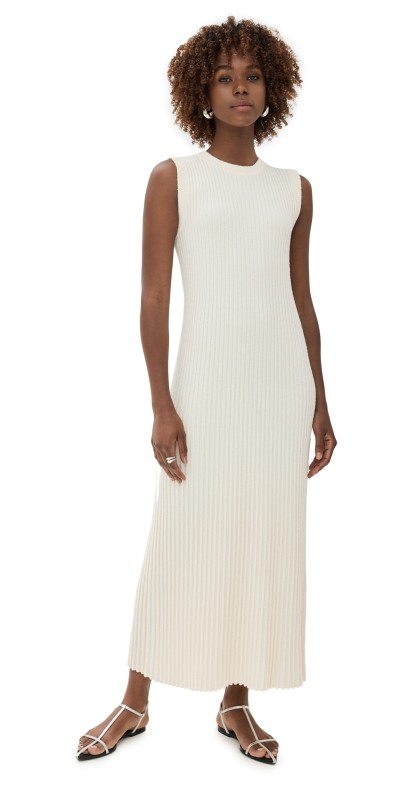 Róhe Boucle Rib Knitted Tank Dress Off White