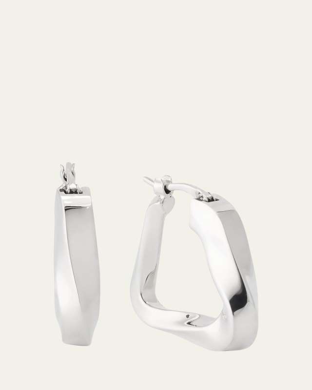 Small Twist Triangle Hoop Earrings