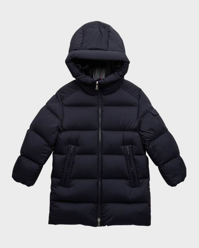 Boy's Marat Striped Trim Long Parka, Size 4-6