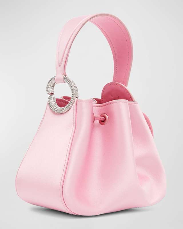 Nano O Embellished Satin Top-Handle Bag