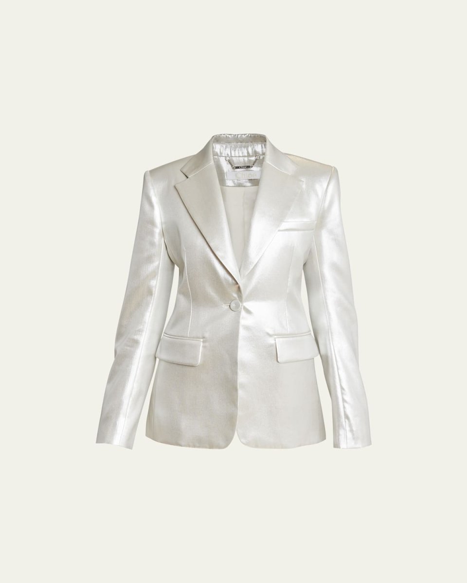Organic Silk Satin Lame Tailored Jacket