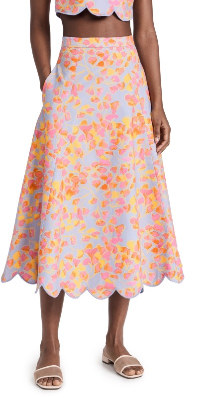 AMUR Falynn Scallop Skirt Painted Scaevola