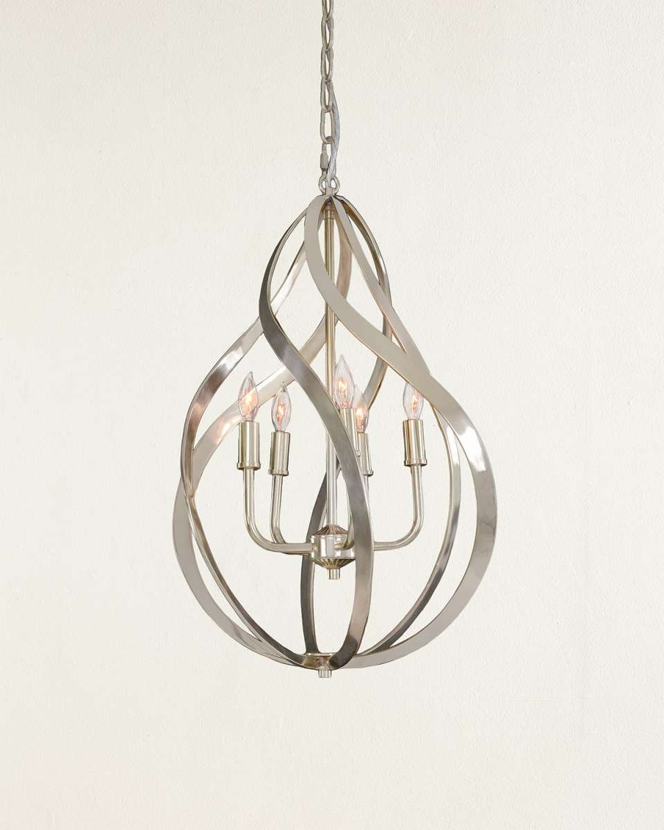 Ribbons of Nickel Swirls Pendant
