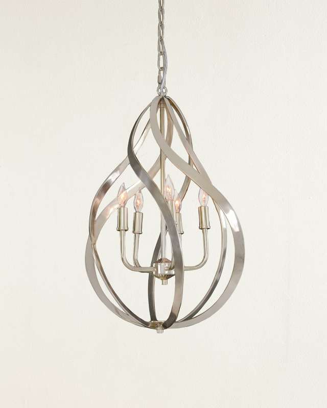 Ribbons of Nickel Swirls Pendant
