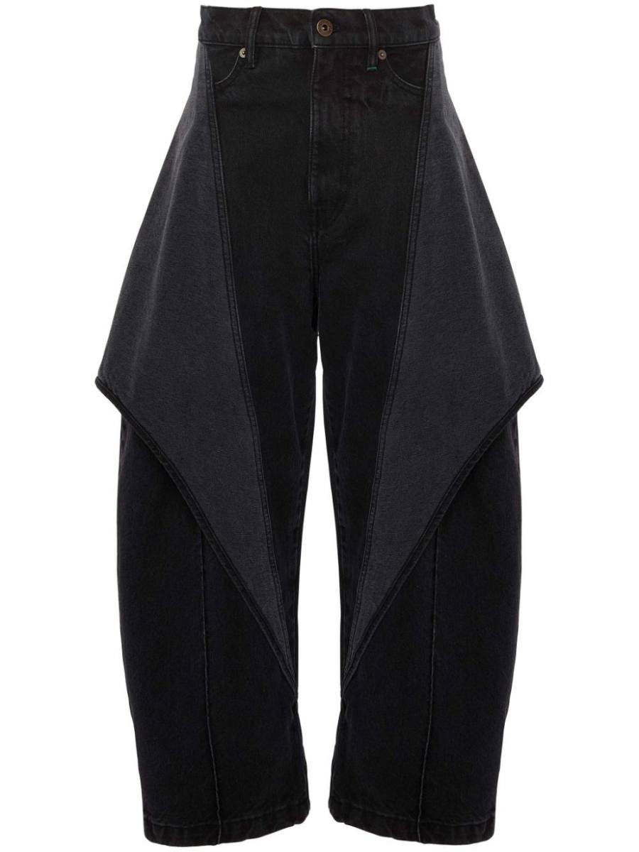 cropped sculptural jeans