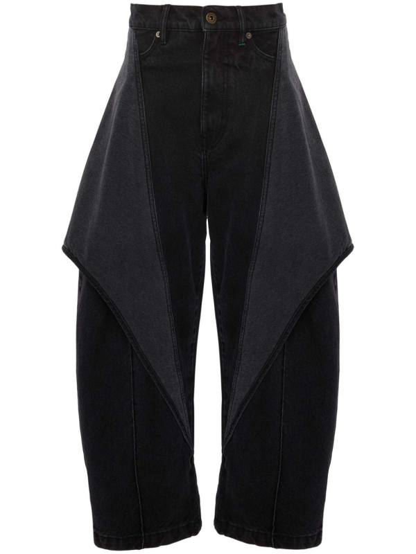 cropped sculptural jeans