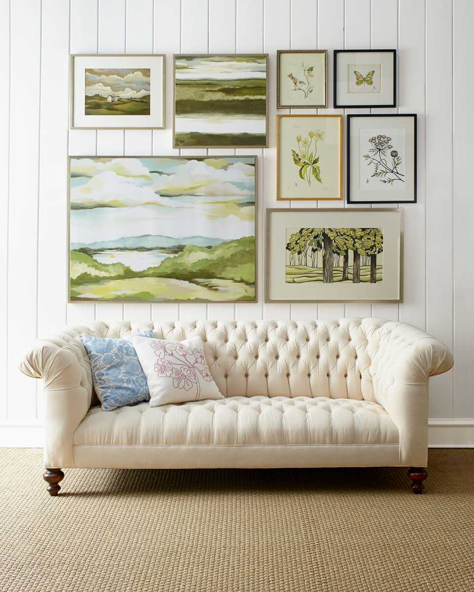 Ellsworth Neutral Tufted Sofa 84"