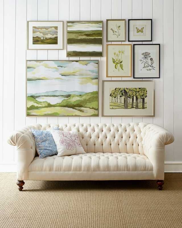 Ellsworth Neutral Tufted Sofa 84"