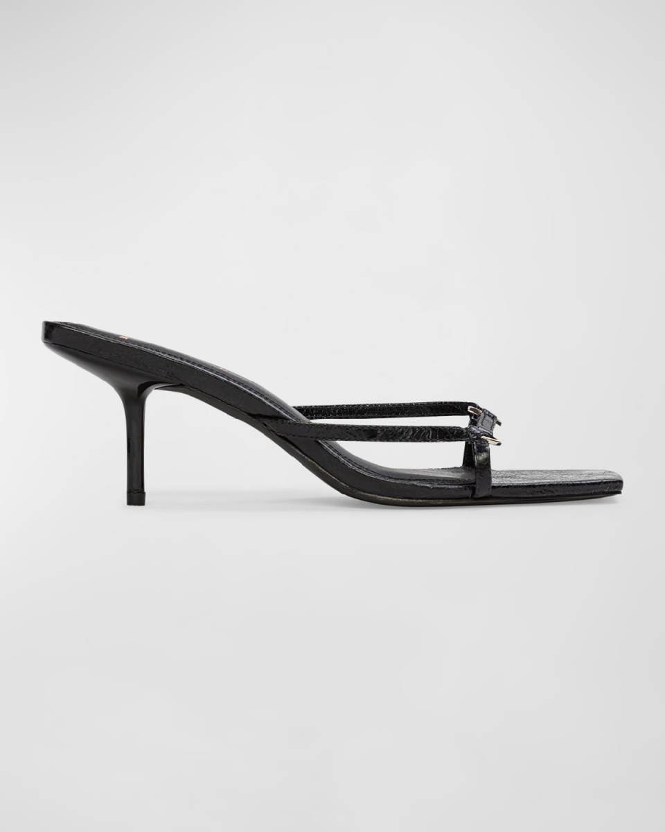 Frankie Leather Kitten Slide Sandals
