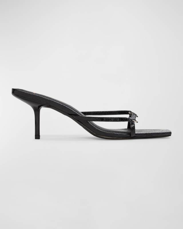 Frankie Leather Kitten Slide Sandals
