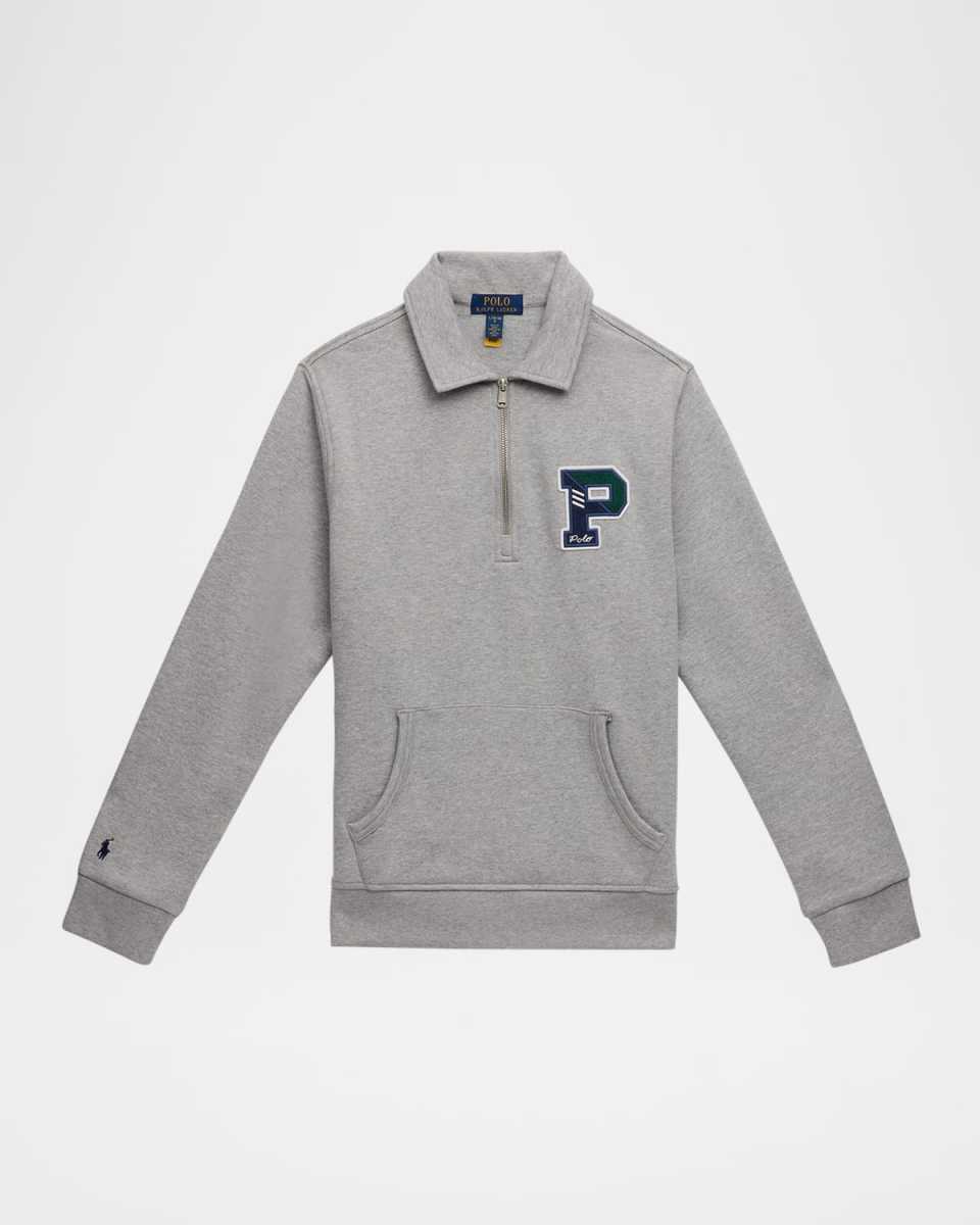 Boy's Logo Patch Fleece Sweatshirt, Size S-X
