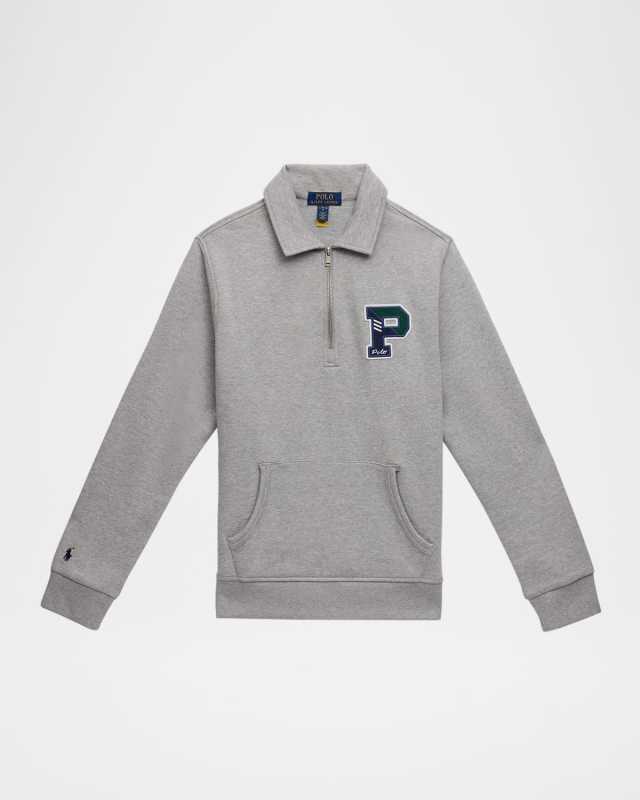 Boy's Logo Patch Fleece Sweatshirt, Size S-X