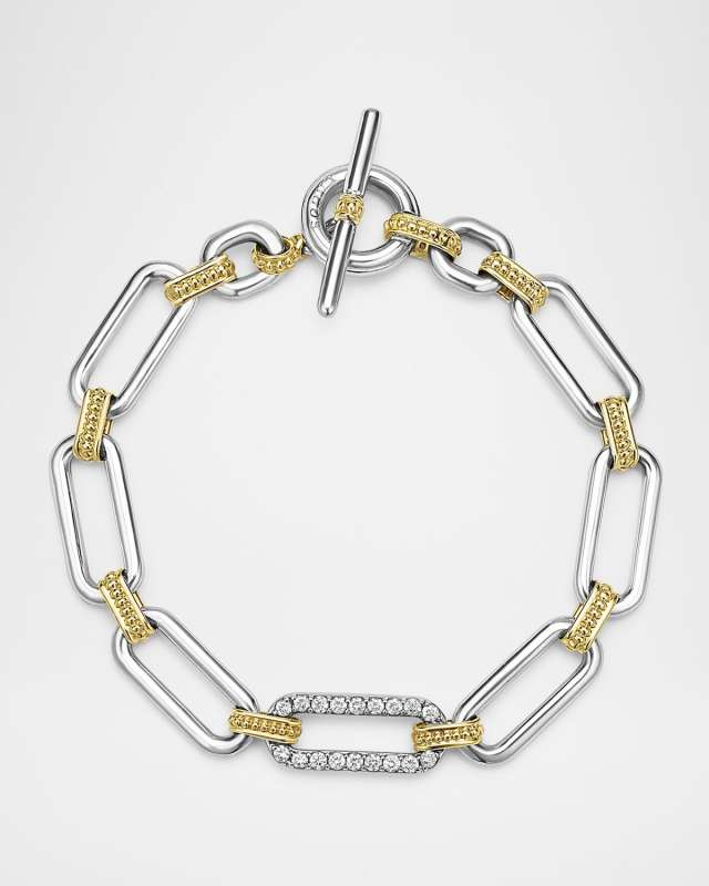 Two-Tone Signature Caviar Link Bracelet