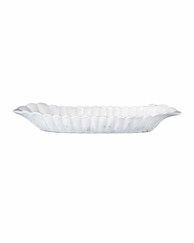 Incanto White Striped Scalloped Bread Plate