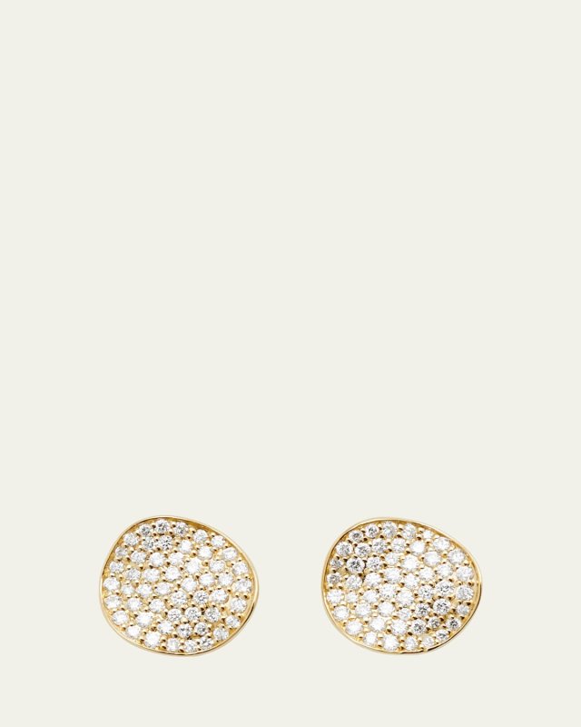 Small Flower Stud Earrings in 18K Gold with Diamonds