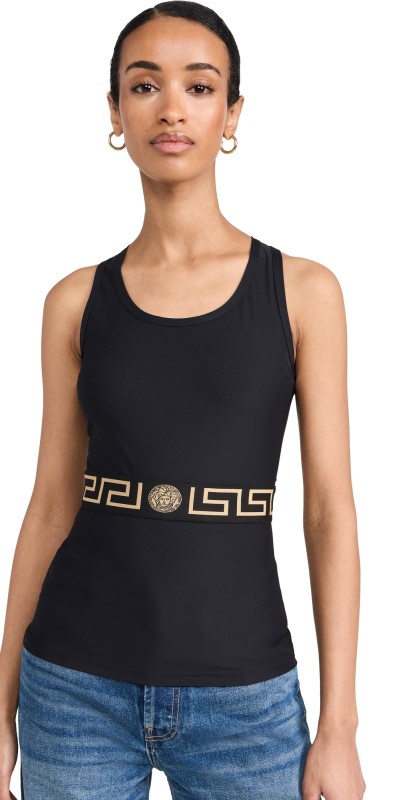 Versace Lycra Matt Tank Top 1B000-Black