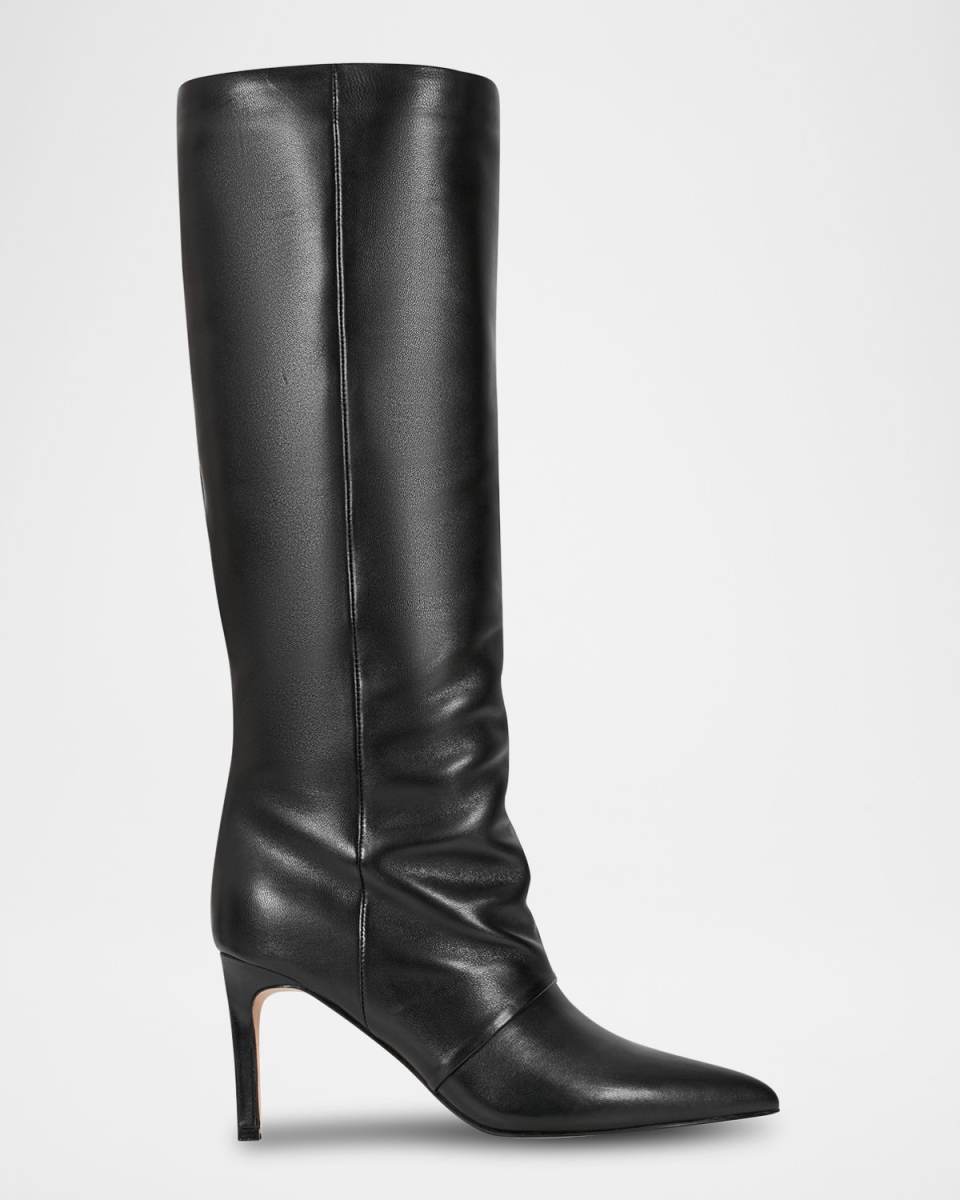 Leather Stiletto Knee Boots