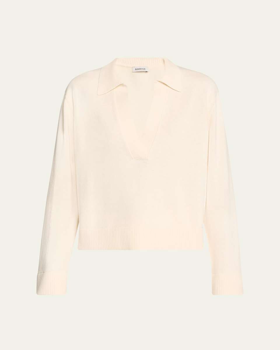 Bobbie Cotton and Cashmere Polo Sweat