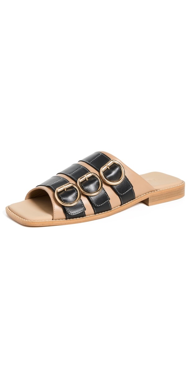 Shekudo Sao Sandals Taupe/Black
