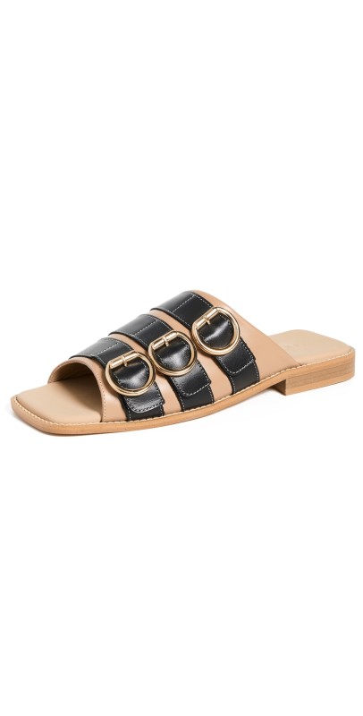 Shekudo Sao Sandals Taupe/Black