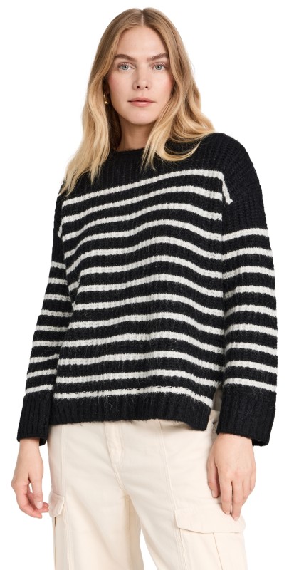 Alex Mill Normandie Alpaca Stripe Sweater Black/Ivory