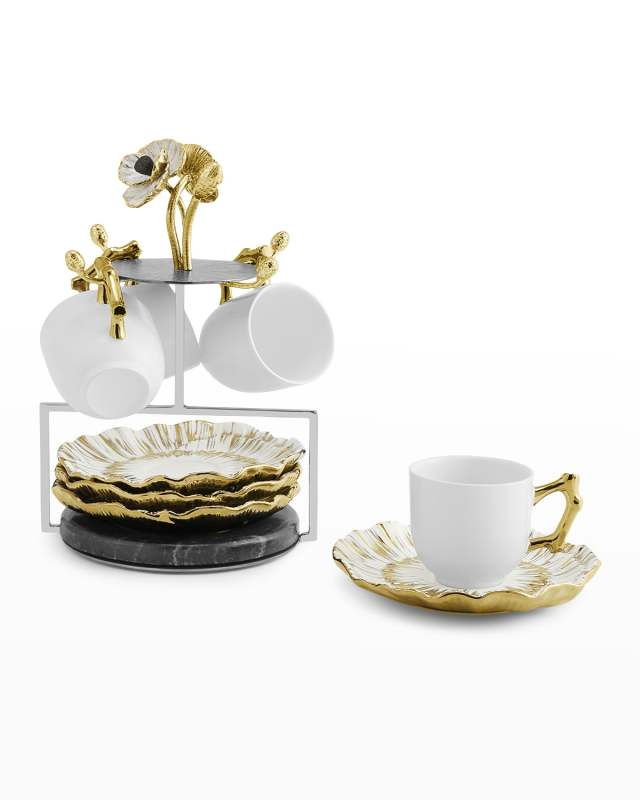 Anemone Demitasse Set & Stand